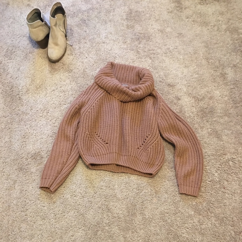 Pink turtle neck sweater size xs